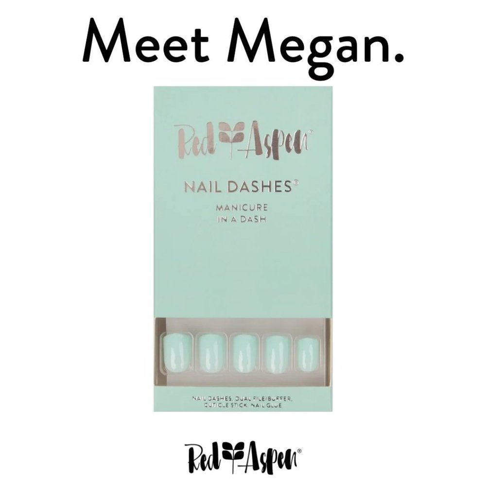 NIB Red Aspen "Megan’s Mint Julep" Nails – Medium Round Mint Green